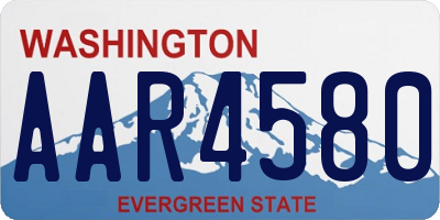 WA license plate AAR4580