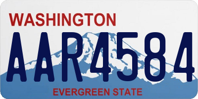 WA license plate AAR4584