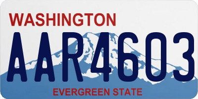 WA license plate AAR4603