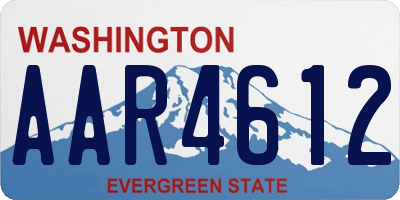 WA license plate AAR4612