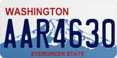 WA license plate AAR4630