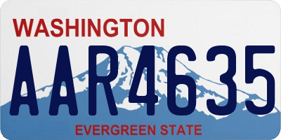 WA license plate AAR4635