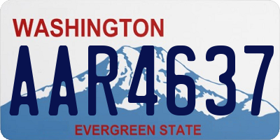 WA license plate AAR4637