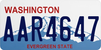WA license plate AAR4647