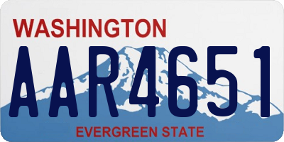 WA license plate AAR4651