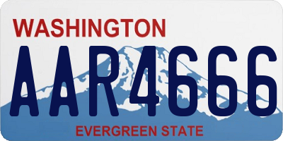 WA license plate AAR4666