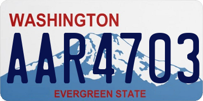 WA license plate AAR4703