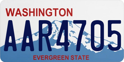 WA license plate AAR4705