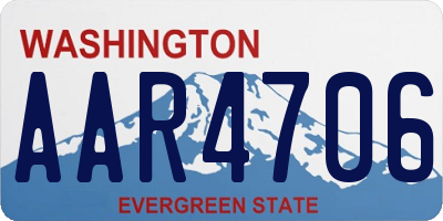 WA license plate AAR4706