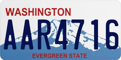WA license plate AAR4716
