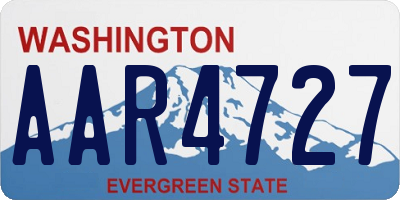WA license plate AAR4727