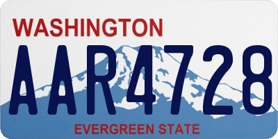 WA license plate AAR4728