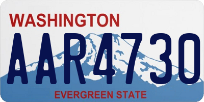 WA license plate AAR4730