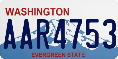 WA license plate AAR4753