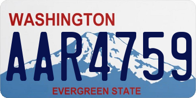 WA license plate AAR4759
