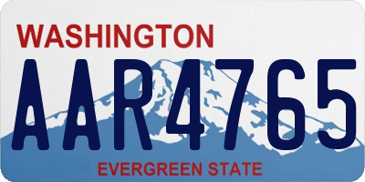 WA license plate AAR4765