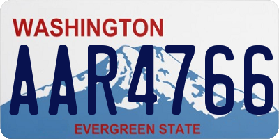 WA license plate AAR4766