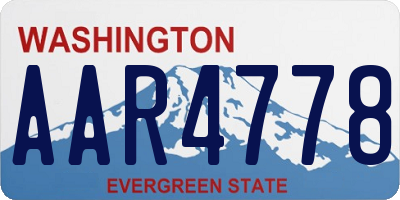 WA license plate AAR4778