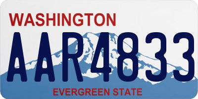 WA license plate AAR4833