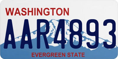 WA license plate AAR4893