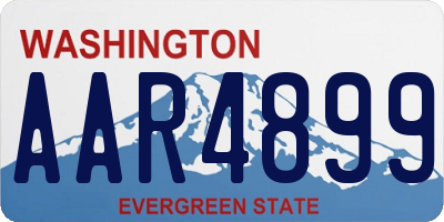 WA license plate AAR4899