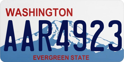WA license plate AAR4923