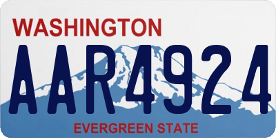 WA license plate AAR4924