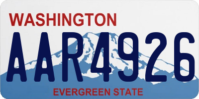 WA license plate AAR4926