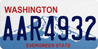 WA license plate AAR4932