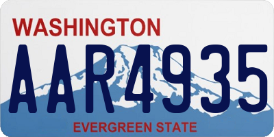 WA license plate AAR4935