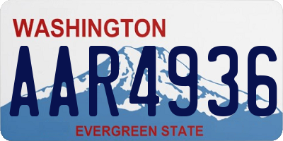 WA license plate AAR4936