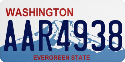 WA license plate AAR4938