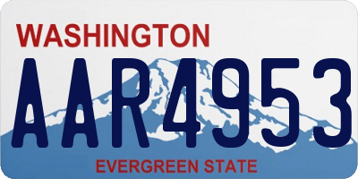 WA license plate AAR4953