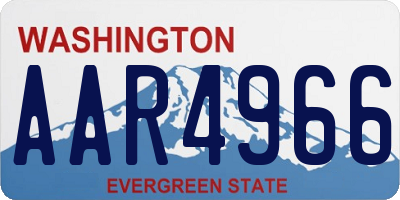 WA license plate AAR4966