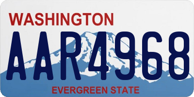 WA license plate AAR4968