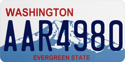 WA license plate AAR4980