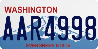 WA license plate AAR4998