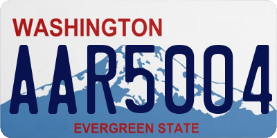 WA license plate AAR5004