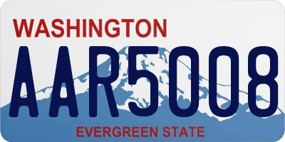 WA license plate AAR5008
