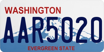 WA license plate AAR5020