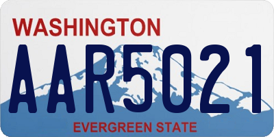 WA license plate AAR5021