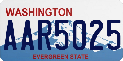 WA license plate AAR5025