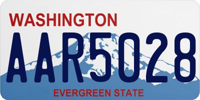 WA license plate AAR5028