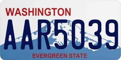 WA license plate AAR5039