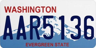 WA license plate AAR5136