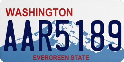 WA license plate AAR5189