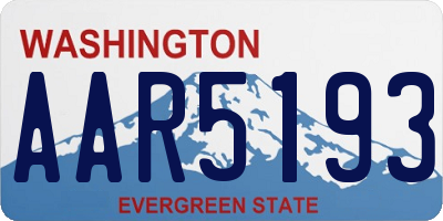 WA license plate AAR5193