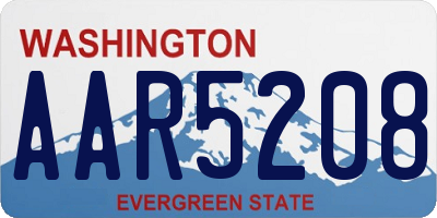 WA license plate AAR5208