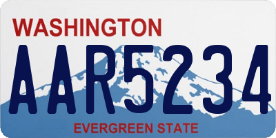 WA license plate AAR5234