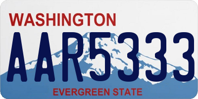 WA license plate AAR5333